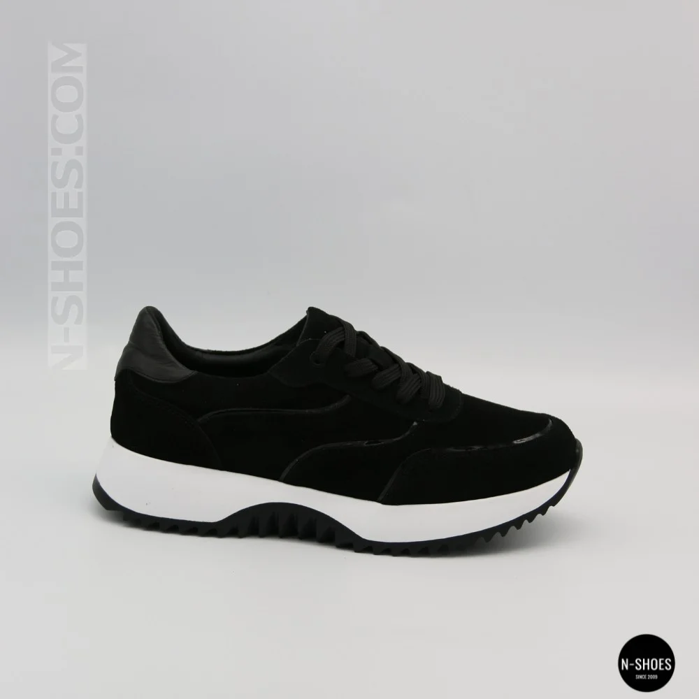 Women's Black Suede Wedge Sneakers Romax Comfort 1361-4v 6173