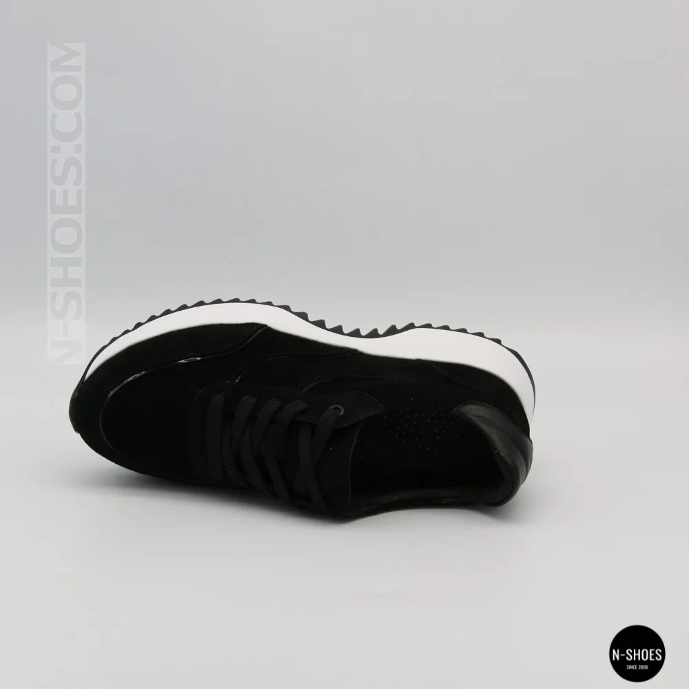 Women's Black Suede Wedge Sneakers Romax Comfort 1361-4v 6173