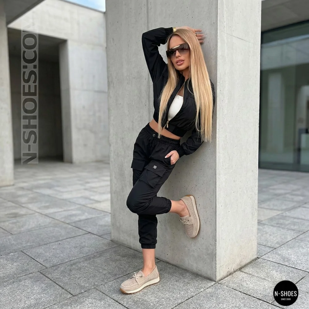 Жіночі замшеві лофери-мокасини Allsy 208203-l5-056912-22 Lonza beige 6184