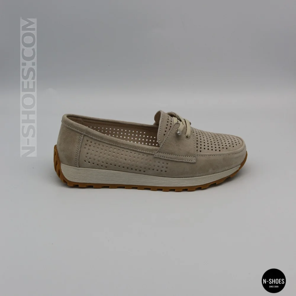 Жіночі замшеві лофери-мокасини Allsy 208203-l5-056912-22 Lonza beige 6184