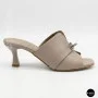 Lirio Beige Leather Mules with French Heels