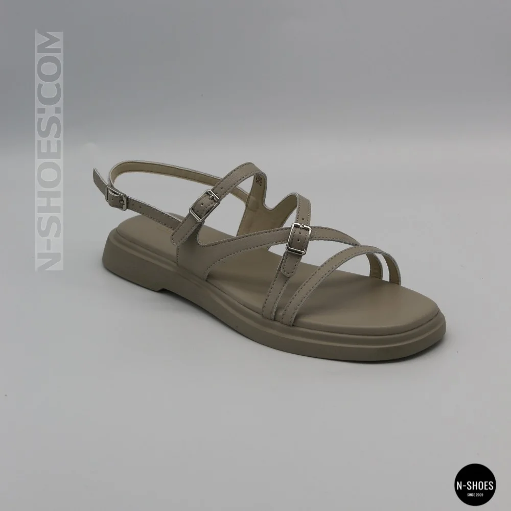 Comfortable Women's Grey Leather Sandals Allsy 209317