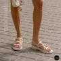 Comfortable Women's Grey Leather Sandals Allsy 209317
