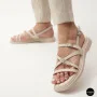 Comfortable Women's Grey Leather Sandals Allsy 209317