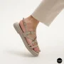Comfortable Women's Grey Leather Sandals Allsy 209317