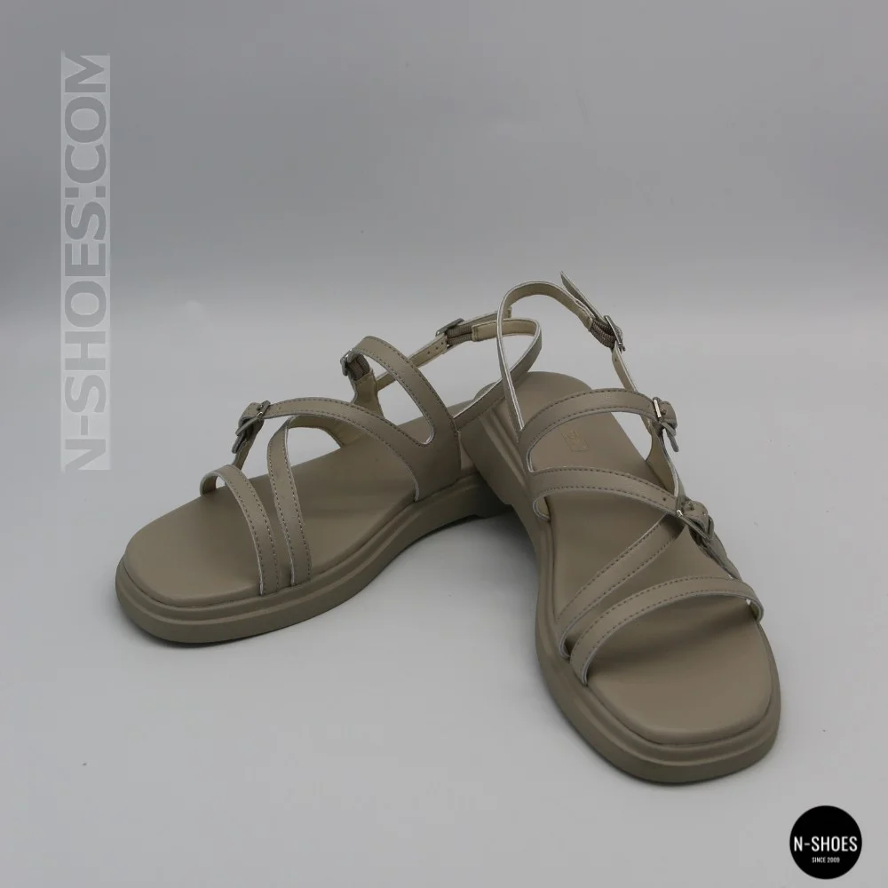 Comfortable Women's Grey Leather Sandals Allsy 209317