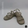 Comfortable Women's Grey Leather Sandals Allsy 209317