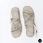 Comfortable Women's Grey Leather Sandals Allsy 209317