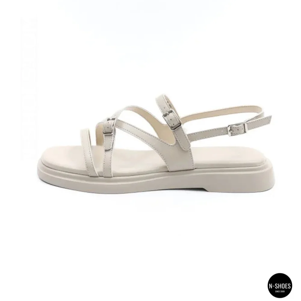 Comfortable Women's Grey Leather Sandals Allsy 209317