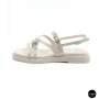 Comfortable Women's Grey Leather Sandals Allsy 209317
