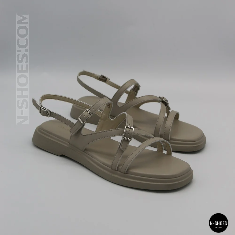Comfortable Women's Grey Leather Sandals Allsy 209317