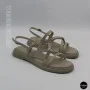 Comfortable Women's Grey Leather Sandals Allsy 209317