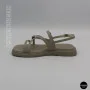 Comfortable Women's Grey Leather Sandals Allsy 209317