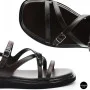 Elegant Chocolate Leather Sandals Allsy 209315
