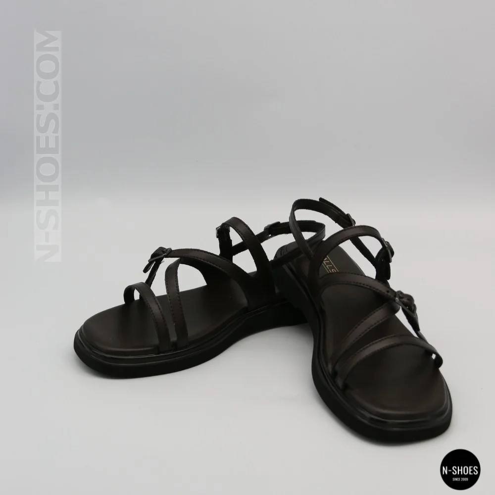 Elegant Chocolate Leather Sandals Allsy 209315