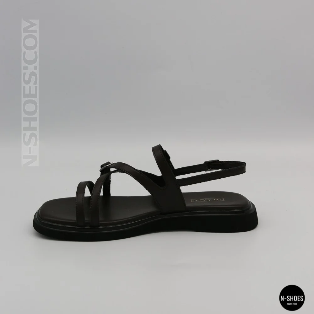Elegant Chocolate Leather Sandals Allsy 209315