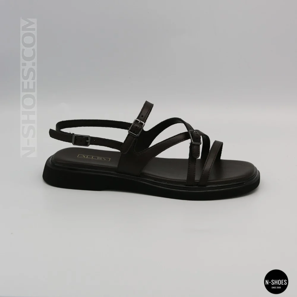 Elegant Chocolate Leather Sandals Allsy 209315