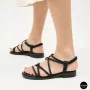 Women's Black Sandals Lonza Cleo Black 207403 6206 with Elegant Straps