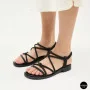 Women's Black Sandals Lonza Cleo Black 207403 6206 with Elegant Straps