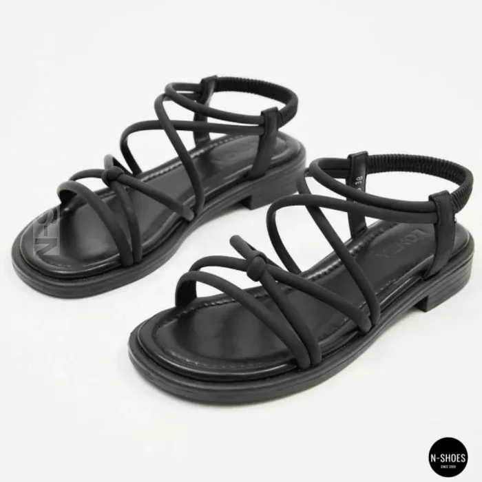 Women's Black Sandals Lonza Cleo Black 207403 6206 with Elegant Straps