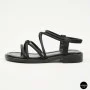 Women's Black Sandals Lonza Cleo Black 207403 6206 with Elegant Straps