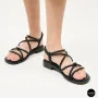 Women's Black Sandals Lonza Cleo Black 207403 6206 with Elegant Straps