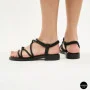 Women's Black Sandals Lonza Cleo Black 207403 6206 with Elegant Straps