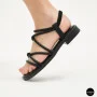 Women's Black Sandals Lonza Cleo Black 207403 6206 with Elegant Straps