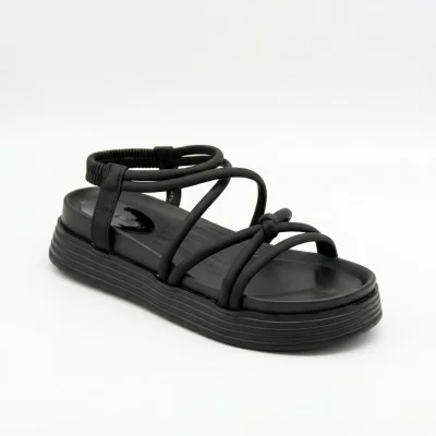 Women's Black Platform Sandals with Straps Allsy 207406 Lonza-207407 66-15 Denali Black 6208