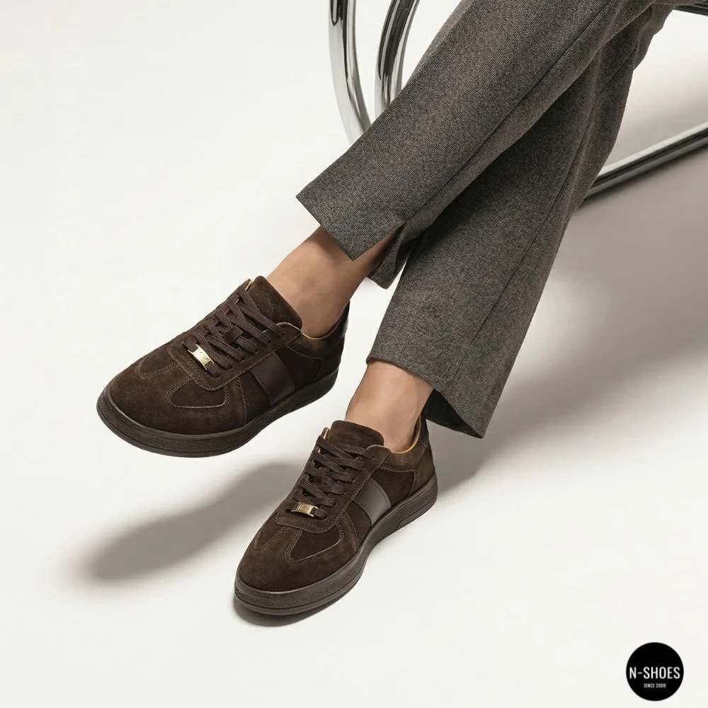 Жіночі коричневі замшеві кеди Allsy 210785 Lonza 212648 Alfi Brown 9227-30-500 brown 6210 у стилі Maison Margiela