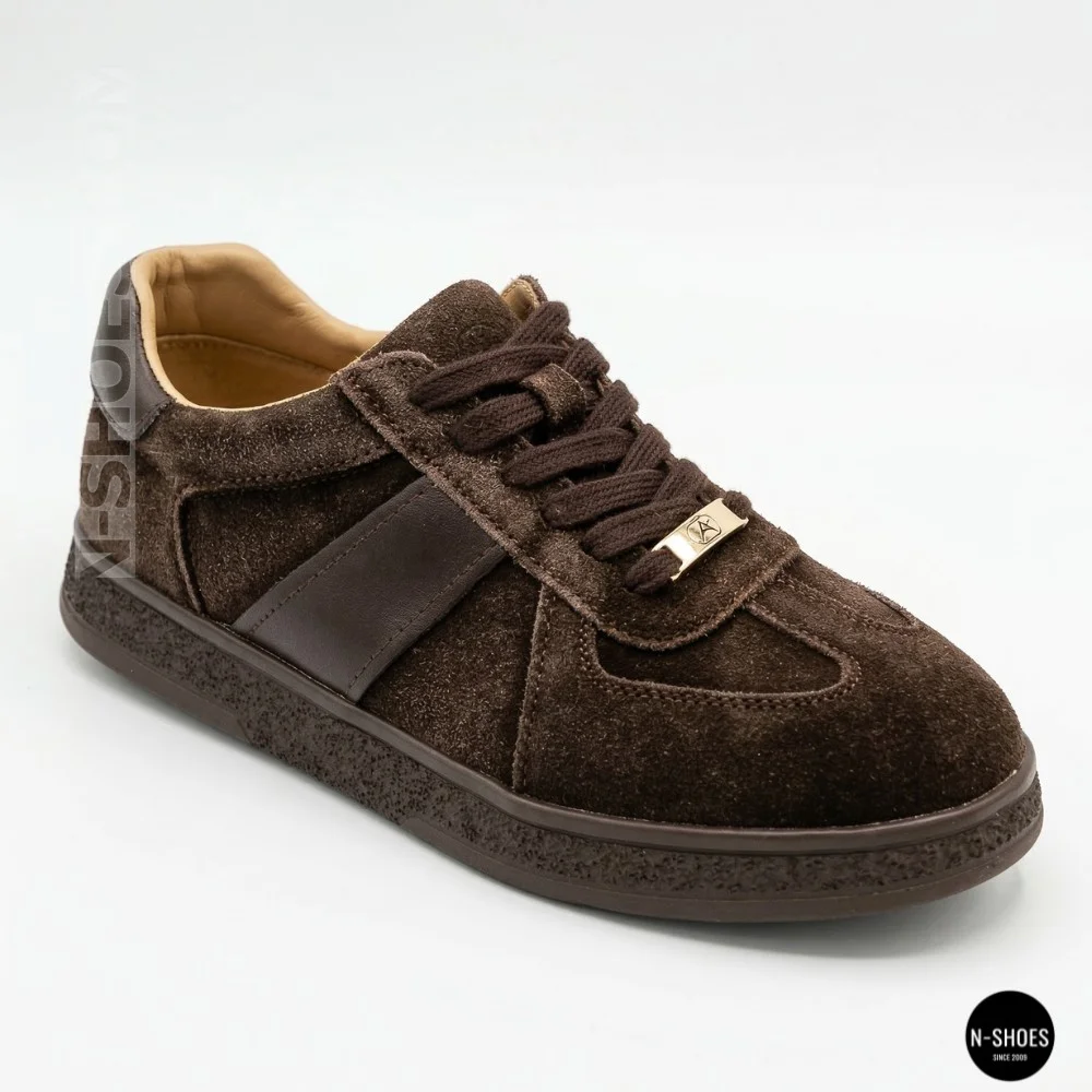 Жіночі коричневі замшеві кеди Allsy 210785 Lonza 212648 Alfi Brown 9227-30-500 brown 6210 у стилі Maison Margiela