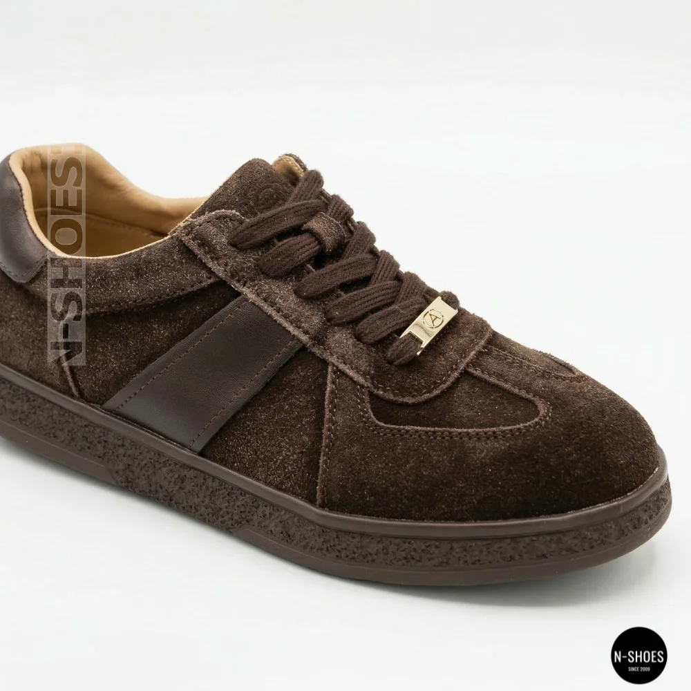 Жіночі коричневі замшеві кеди Allsy 210785 Lonza 212648 Alfi Brown 9227-30-500 brown 6210 у стилі Maison Margiela