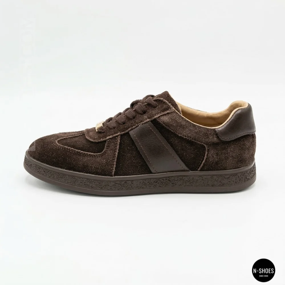 Жіночі коричневі замшеві кеди Allsy 210785 Lonza 212648 Alfi Brown 9227-30-500 brown 6210 у стилі Maison Margiela