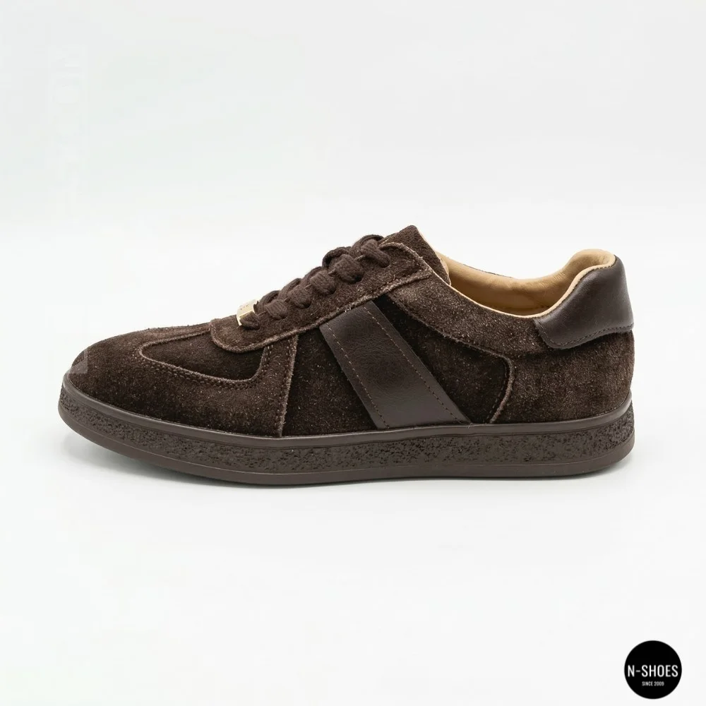 Жіночі коричневі замшеві кеди Allsy 210785 Lonza 212648 Alfi Brown 9227-30-500 brown 6210 у стилі Maison Margiela