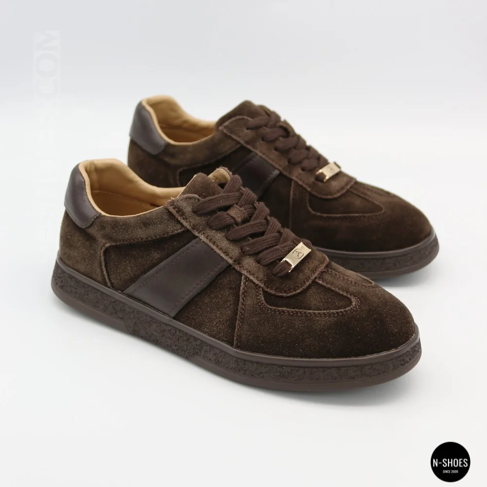 Жіночі коричневі замшеві кеди Allsy 210785 Lonza 212648 Alfi Brown 9227-30-500 brown 6210 у стилі Maison Margiela