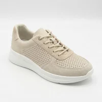 Жіночі бежеві кеди мокасини з перфорацією Allsy 207282 Lonza gp2521-2 beige 6214