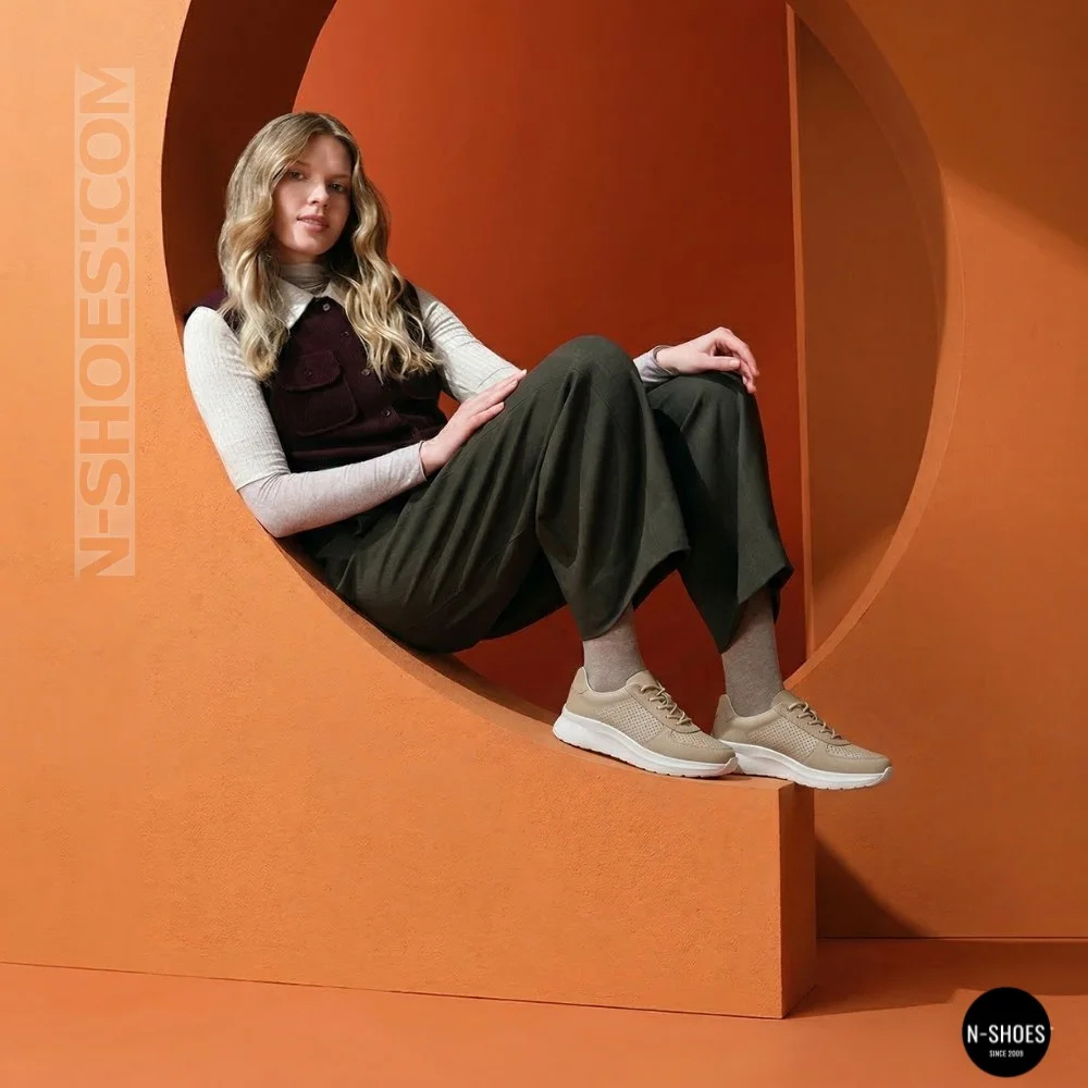 Жіночі бежеві кеди з перфорацією Allsy 207282 Lonza gp2521-2 beige 6214