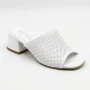 Women's White Perforated Heeled Sabots Ilona 76-453 6218