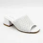 Women's White Perforated Heeled Sabots Ilona 76-453 6218