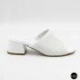 Women's White Perforated Heeled Sabots Ilona 76-453 6218