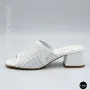 Women's White Perforated Heeled Sabots Ilona 76-453 6218