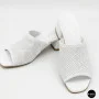 Women's White Perforated Heeled Sabots Ilona 76-453 6218