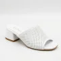 Women's White Perforated Heeled Sabots Ilona 76-453 6218