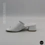 Women's White Perforated Heeled Sabots Ilona 76-453 6218