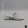 Women's White Perforated Heeled Sabots Ilona 76-453 6218