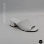 Women's White Perforated Heeled Sabots Ilona 76-453 6218