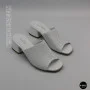 Women's White Perforated Heeled Sabots Ilona 76-453 6218