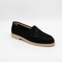 Жіночі чорні лофери замшеві туфлі Anna Lucci 207776 dxl1157-9b Lonza 207777 black 6221 в стилі Loro Piana Summer Walk