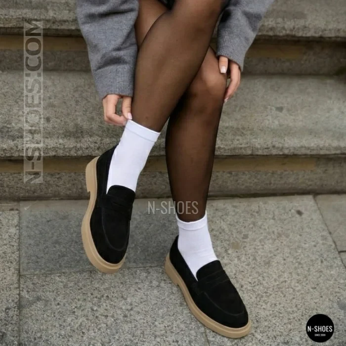 Жіночі чорні замшеві лофери Anna Lucci 207776 DXL1157-9B BLACK SUEDE Lonza 207777 black 6221