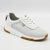 Жіночі білі модні кросівки Allsy 213146 5790-1 white 6224 з перфорацією в стилі Max Mara